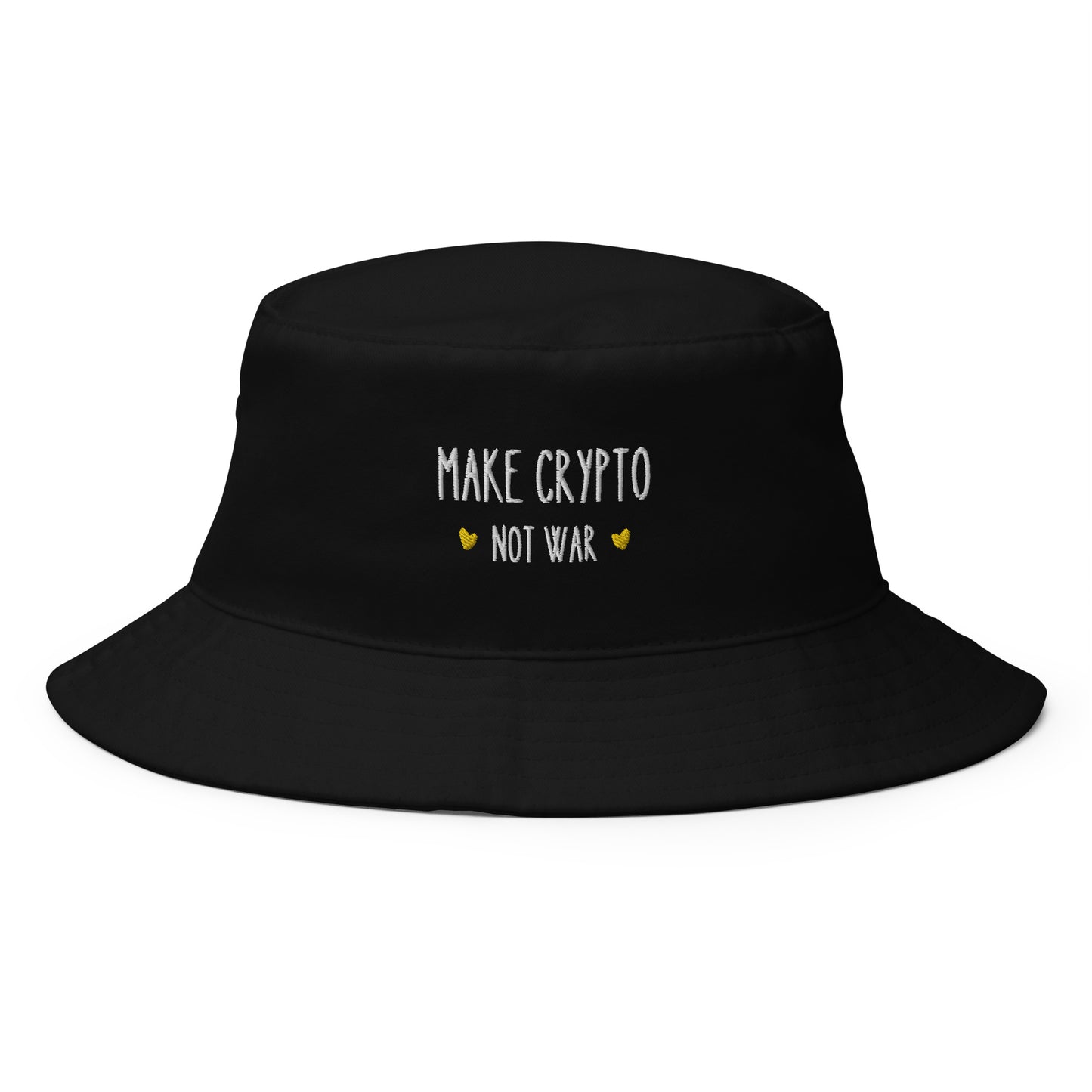 Make Crypto Not War Embroidered Bucket Hat