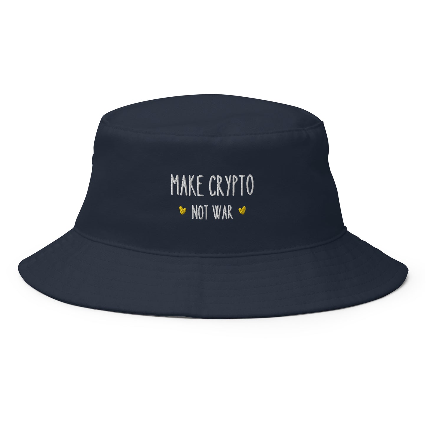 Make Crypto Not War Embroidered Bucket Hat