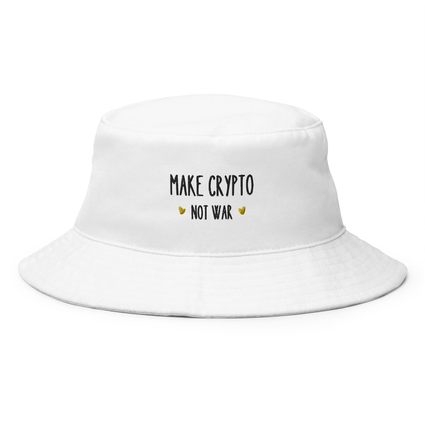 Make Crypto Not War Embroidered Bucket Hat