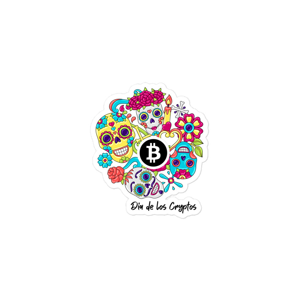 Dia De Los Cryptos (Bitcoin) Bubble-free stickers