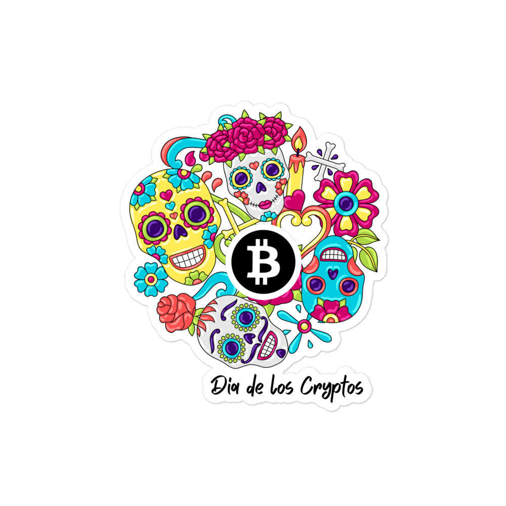 Dia De Los Cryptos (Bitcoin) Bubble-free stickers