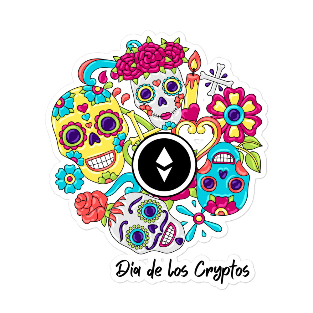 Dia De Los Cryptos (Ethereum) Bubble-free stickers